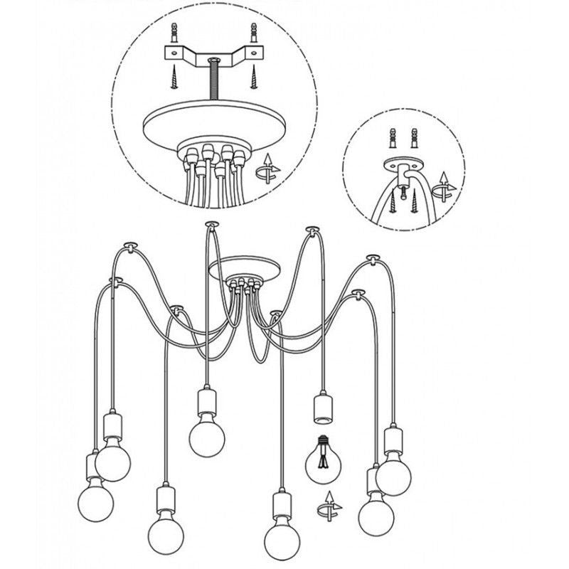 Lustra Vintage SPIDER 8xE27