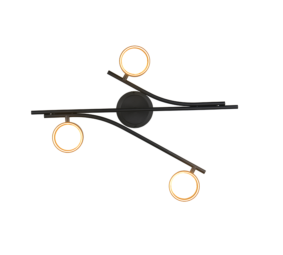 Lustra Aplicata Premium CODA Neagra 3xGX53