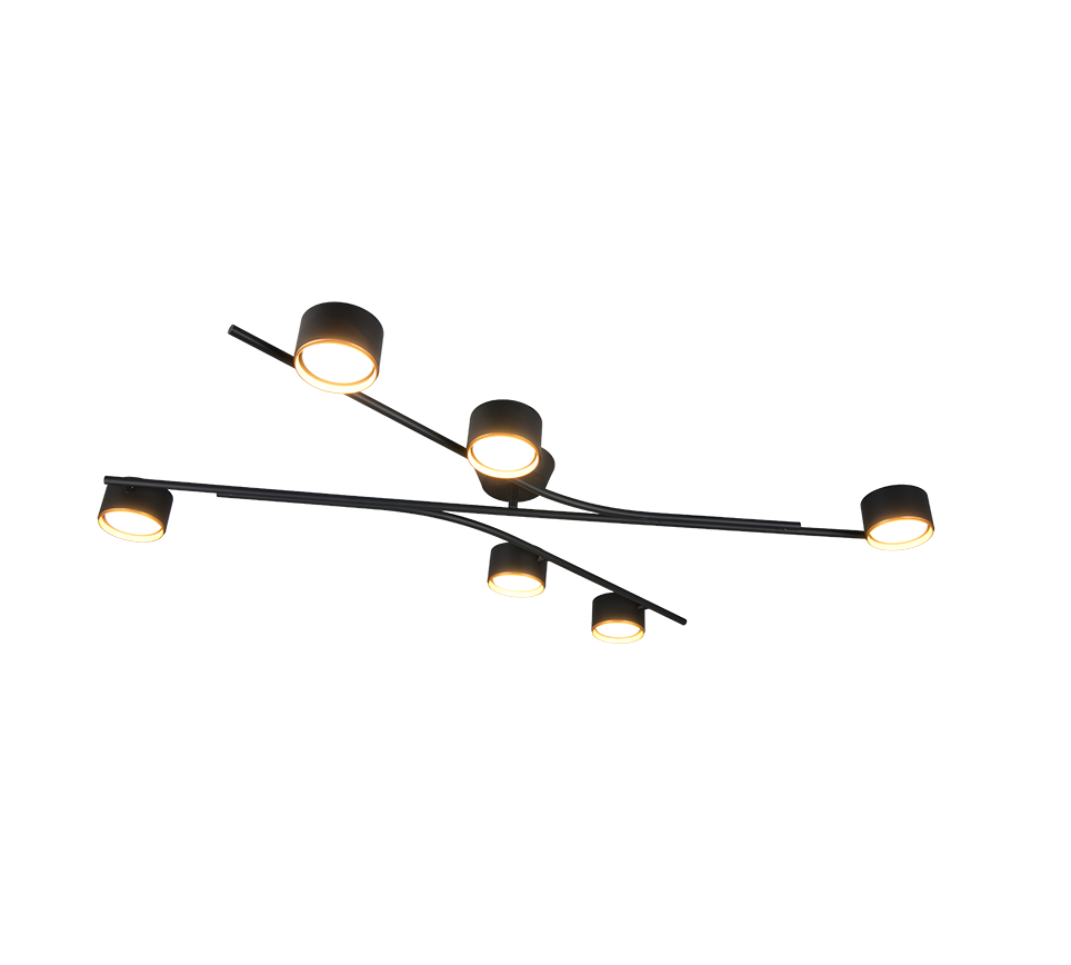 Lustra Aplicata Premium GRAND CODA Neagra 6xGX53