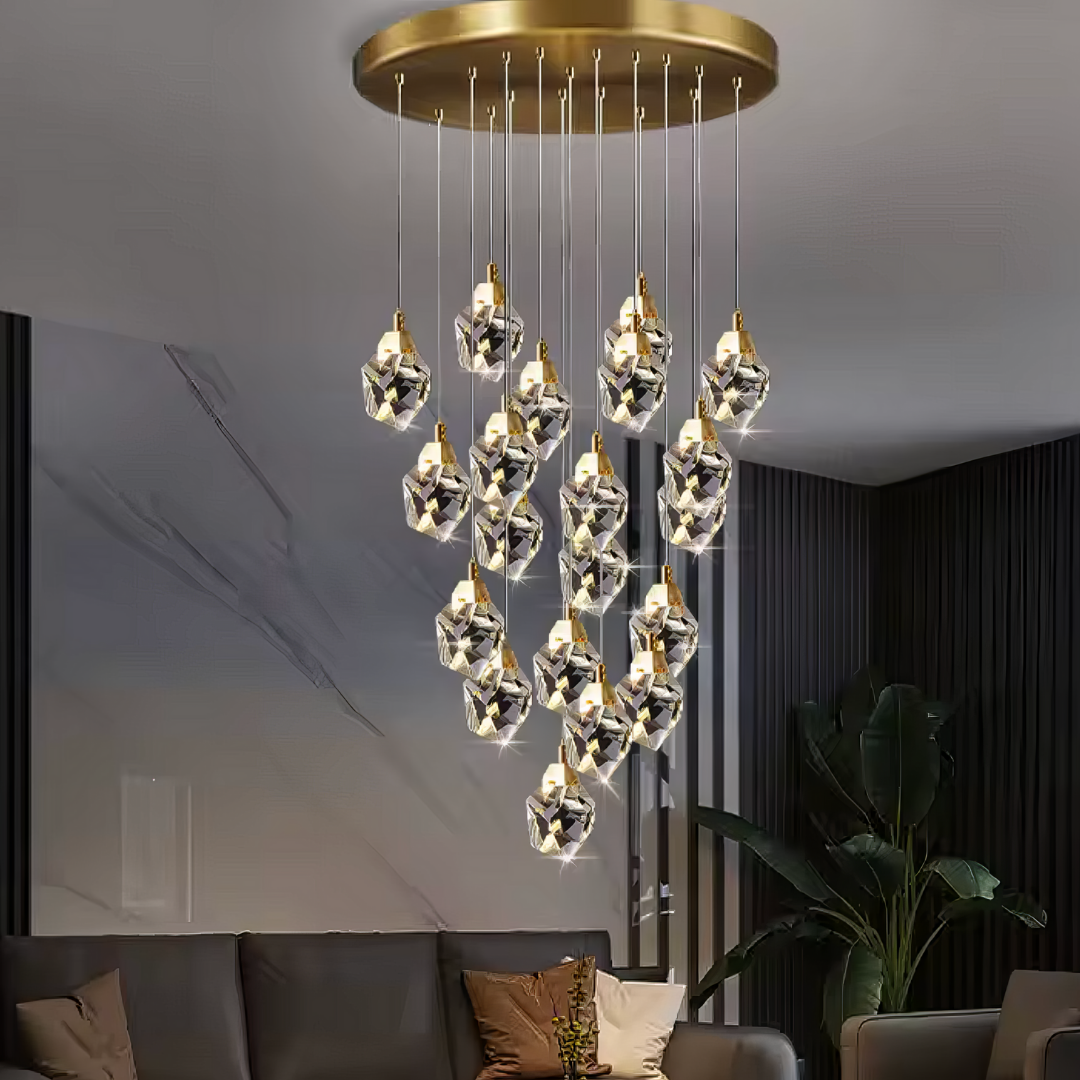 Lustra LED Luxury Crystal Flowing Diamonds