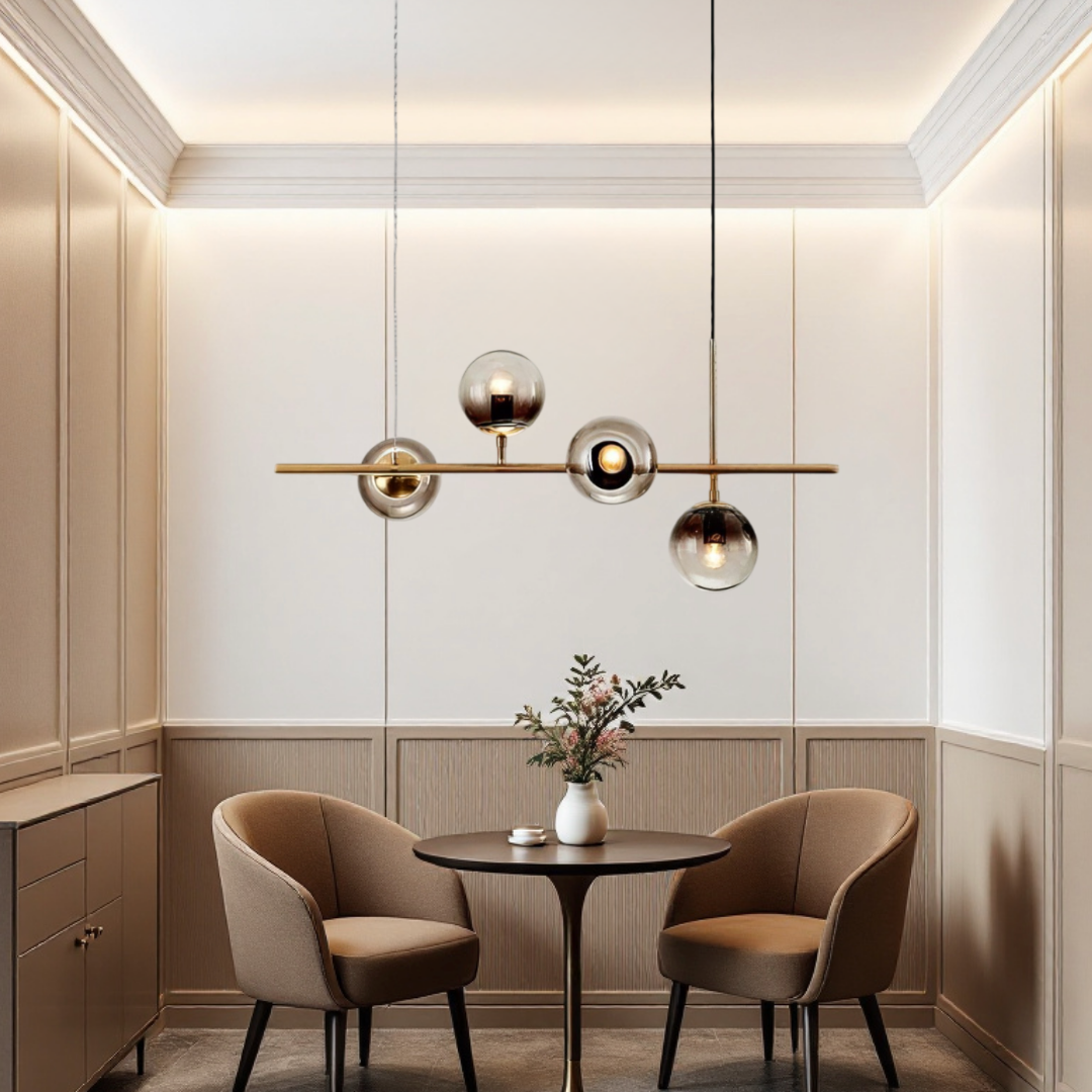 Lustra Abajur 4xE14 Suspendata Phantom Noir