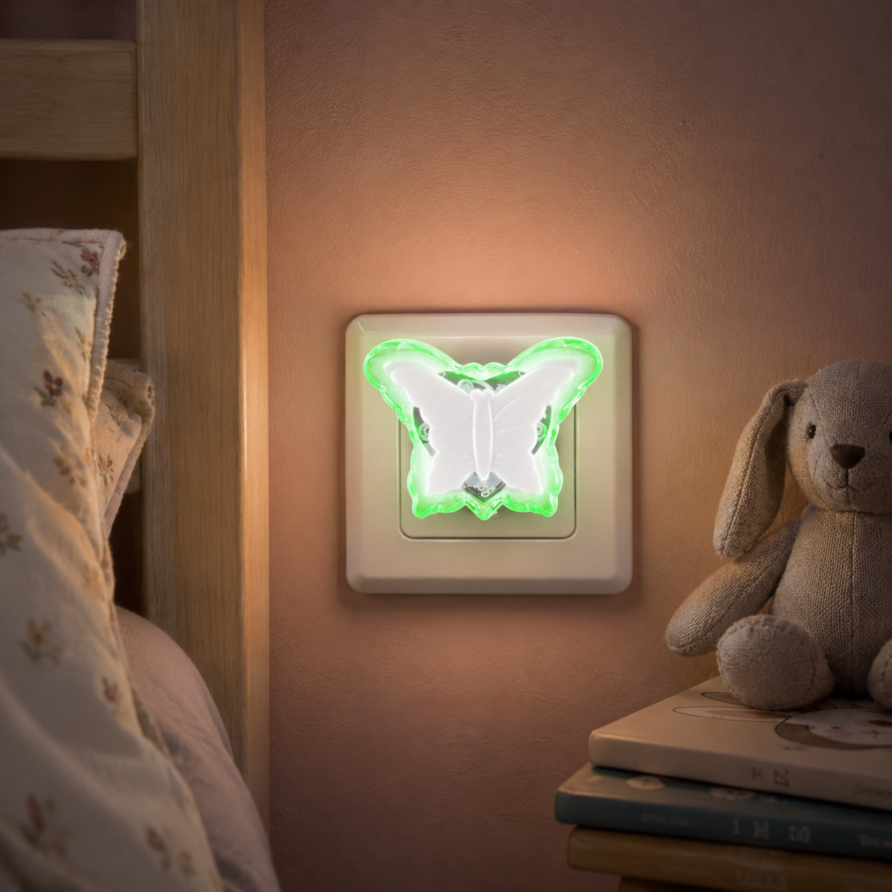 Lampa de veghe LED BUTTERFLY 0.3W Green