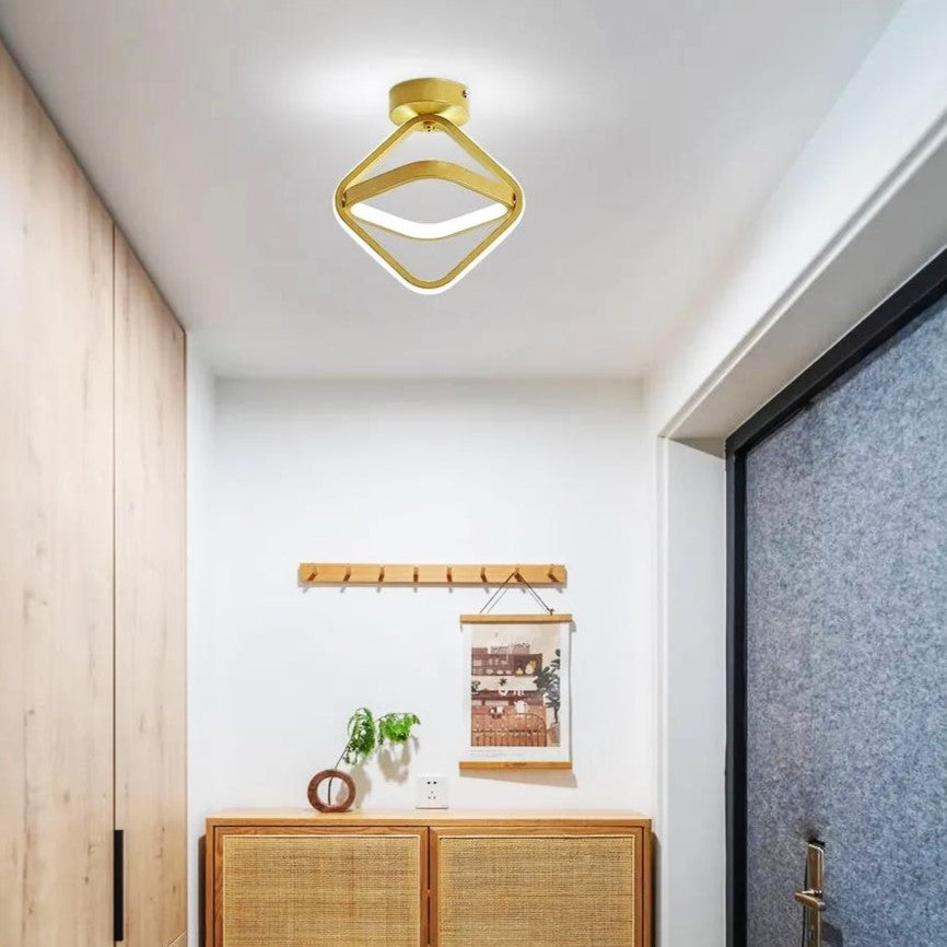 Lustra LED INFINITY SQUARE Gold Echivalent 200W