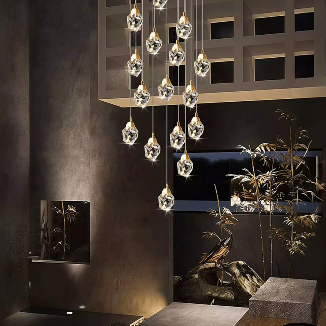 Lustra LED Luxury Crystal Flowing Diamonds