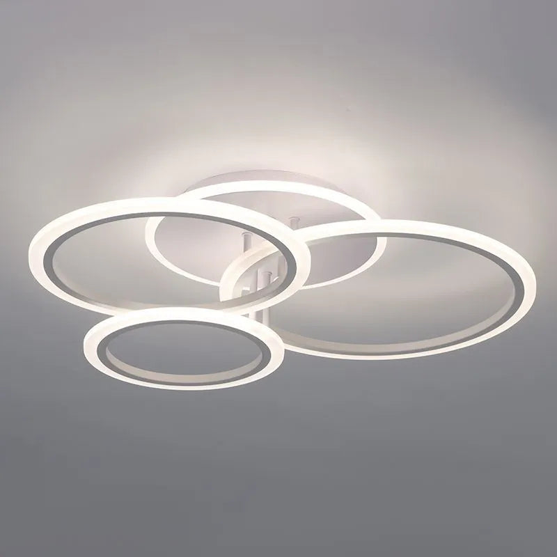 Lustra LED 3 WHITE RINGS Echivalent 500W Telecomanda