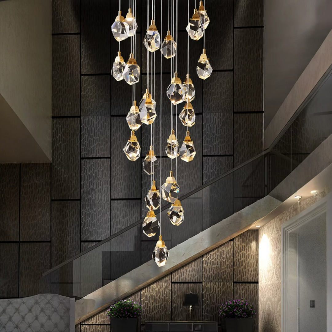 Lustra LED Luxury Crystal Flowing Diamonds