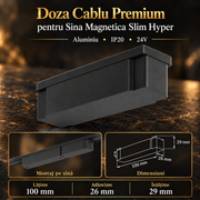 Doza pentru Cablu Black Premium pentru Sina Magnetica Hyper 10CM