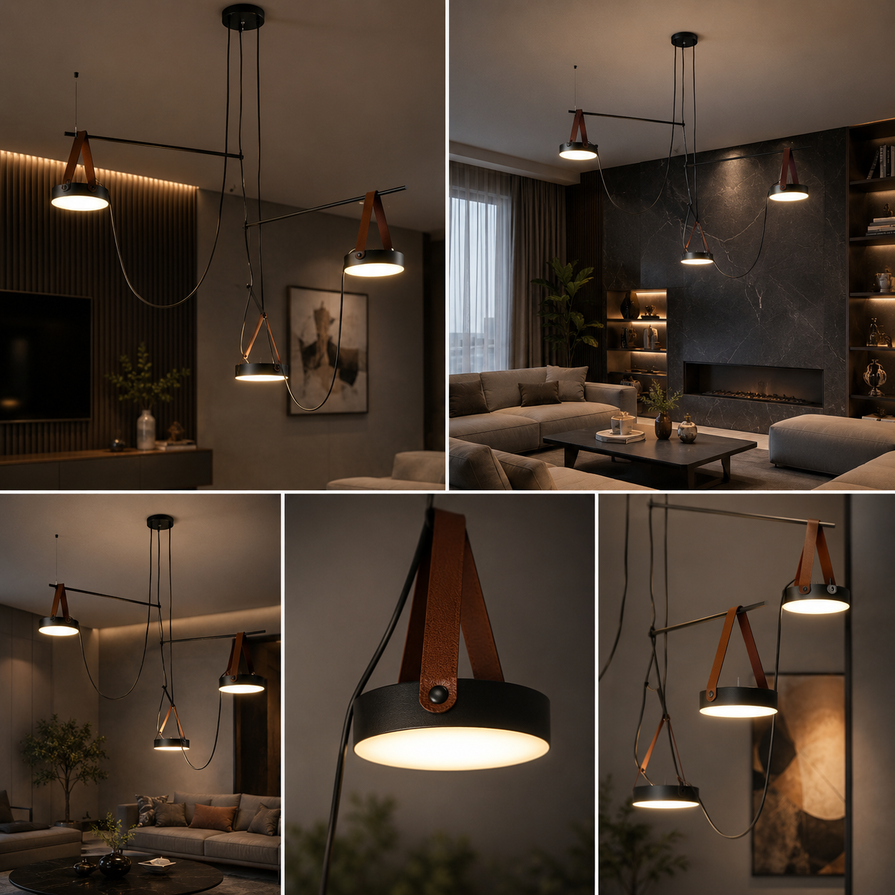 Lustra LED Unique SPECTRUM Black Suspendata Echivalent 300W