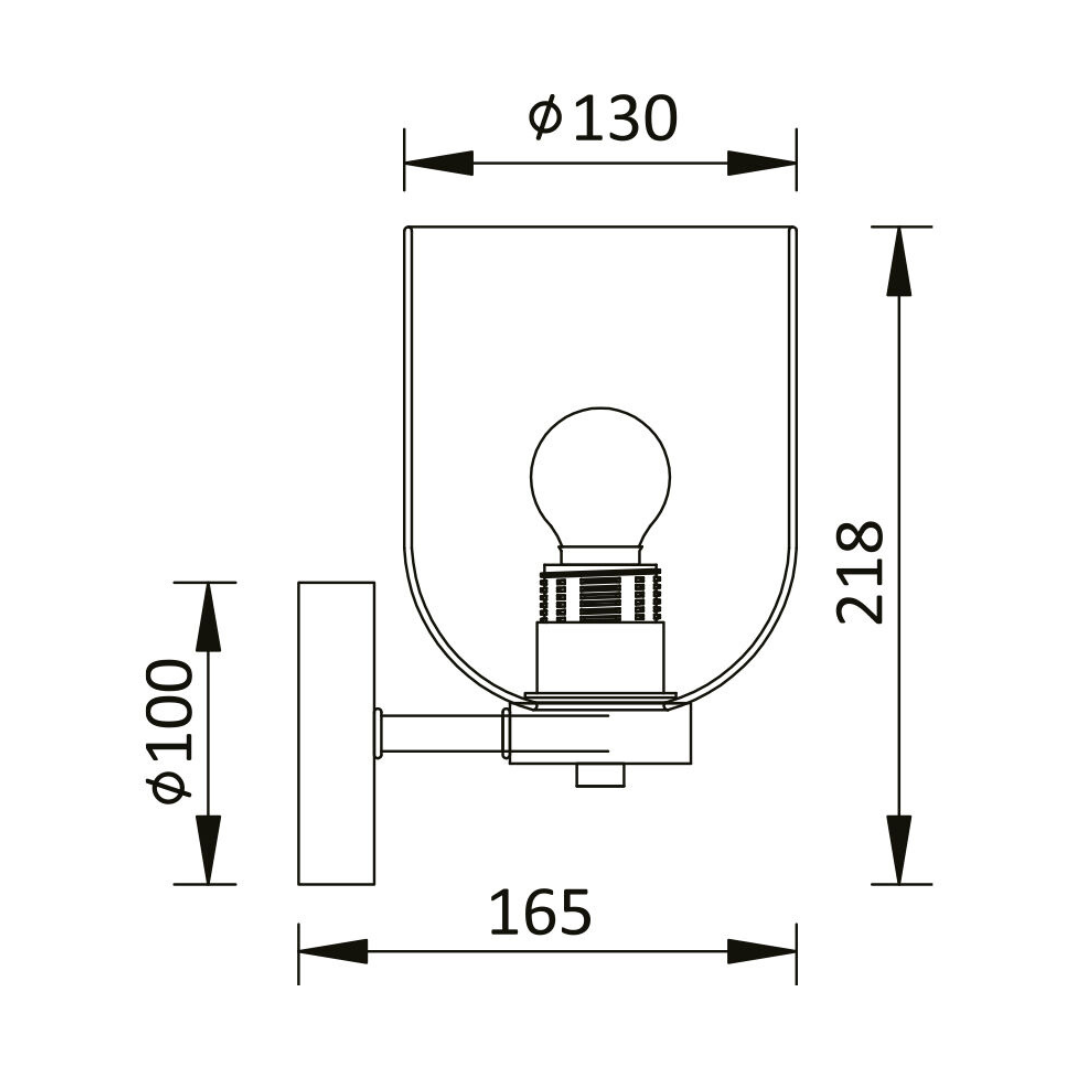 Aplica Perete Smokey Neagra Abajur fumuriu