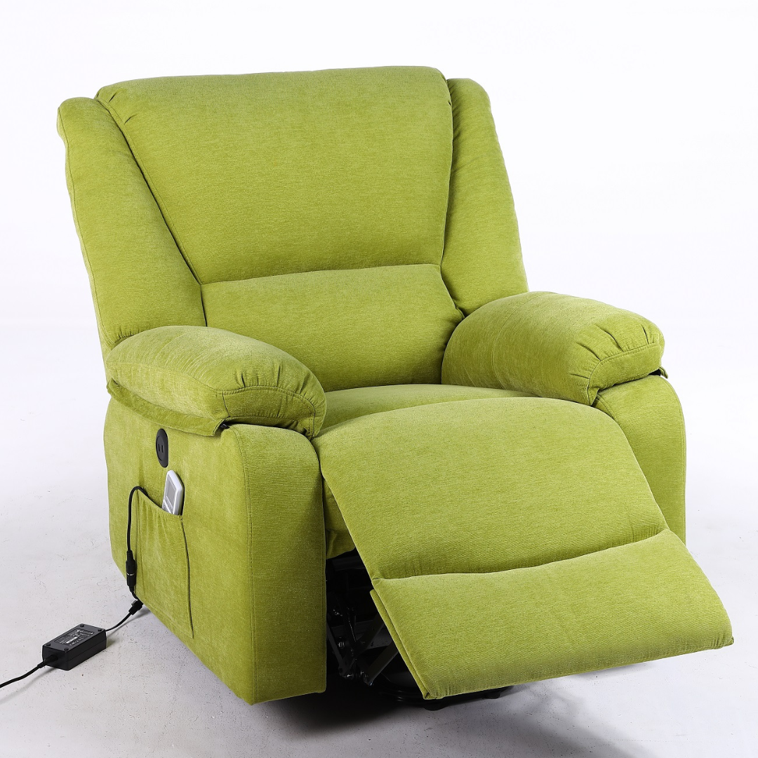 Fotoliu cu Masaj si Incalzire, Recliner Electric, Verde