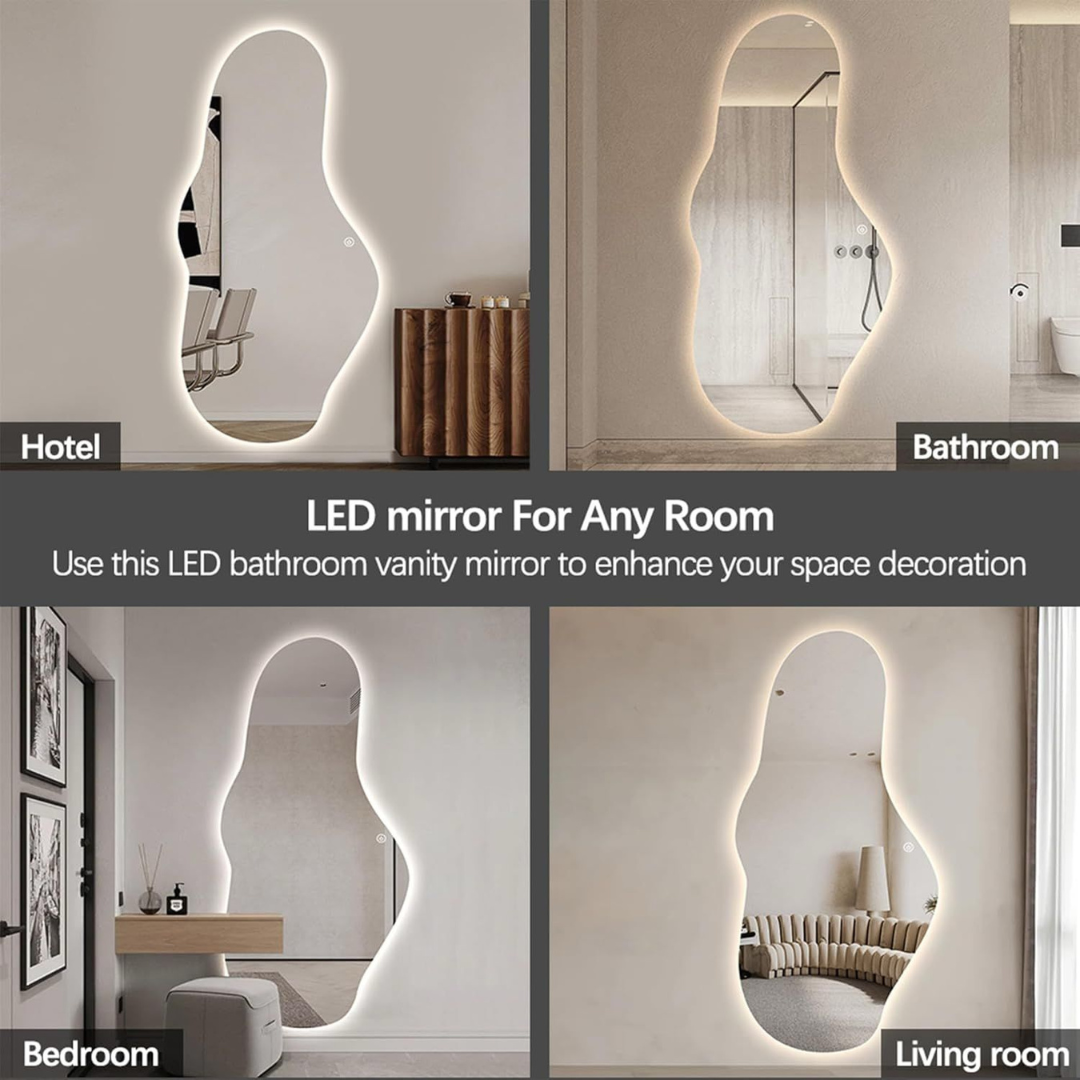 Oglinda LED FRAMELESS VEGAS 65x100CM 3 Lumini si Touch