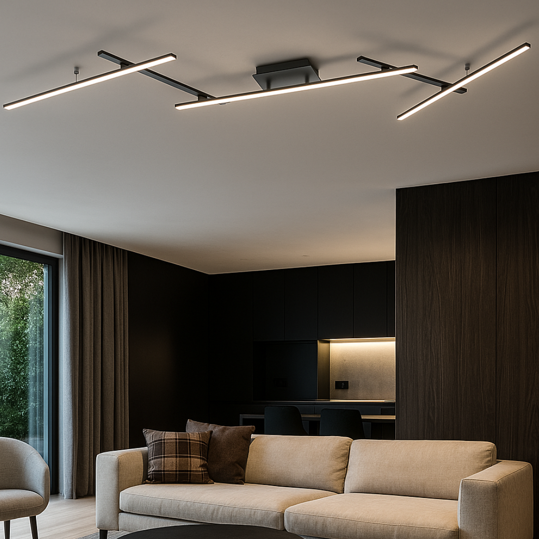 Lustra LED Reglabila RGBW ARVIN Black Echivalent 300W Telecomanda