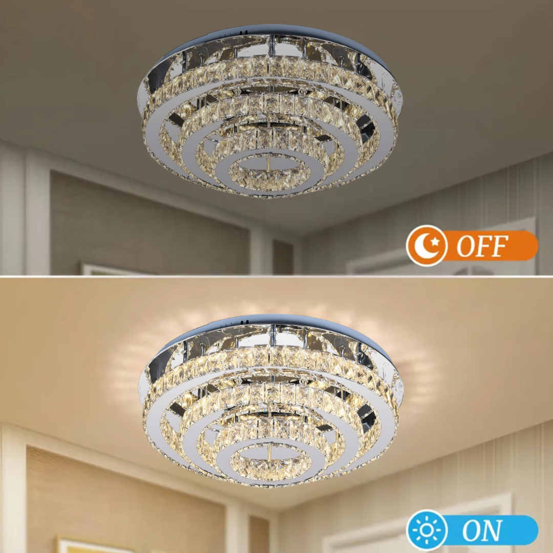 Lustra LED Exquisite Round Cristal Echivalent 400W Telecomanda CHROME / 40CM / CRISTAL Chandeliers