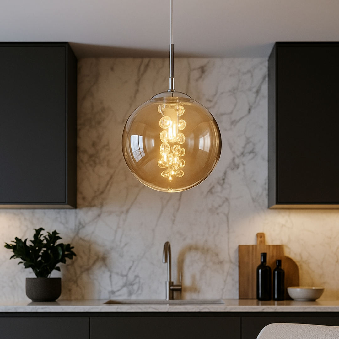 Pendul Abajur Transparent LIMA 1xG9 Chrome