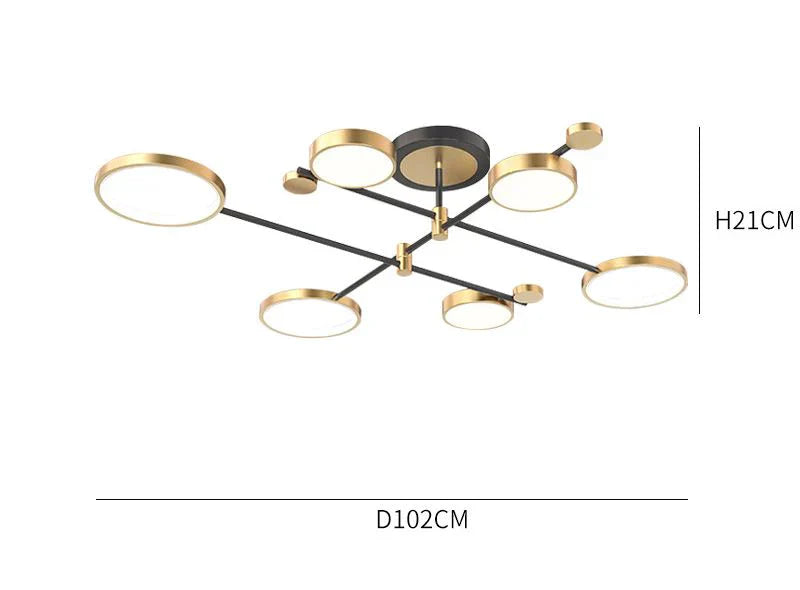 Lustra LED 102W 3+3 Dynamo Echivalent 500W Telecomanda