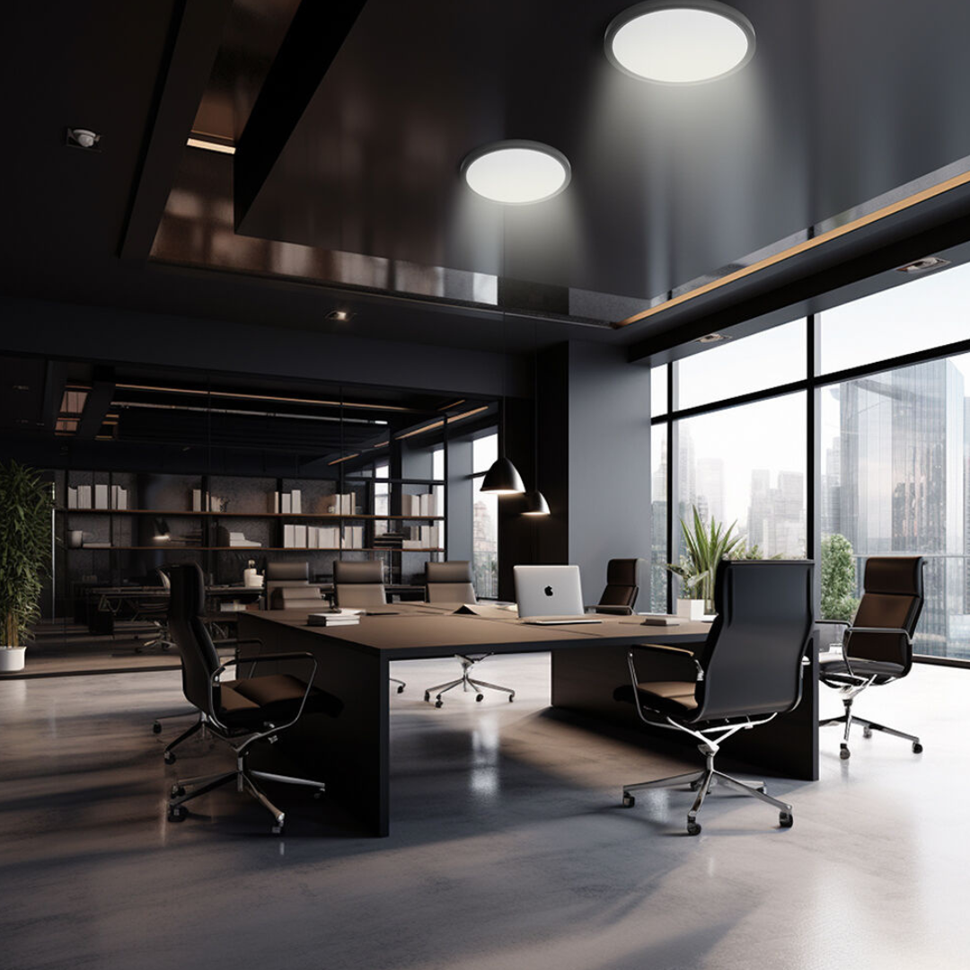 Plafoniera LED Baie 36W Neagra 40cm IP40 3 Lumini Echivalent 400W