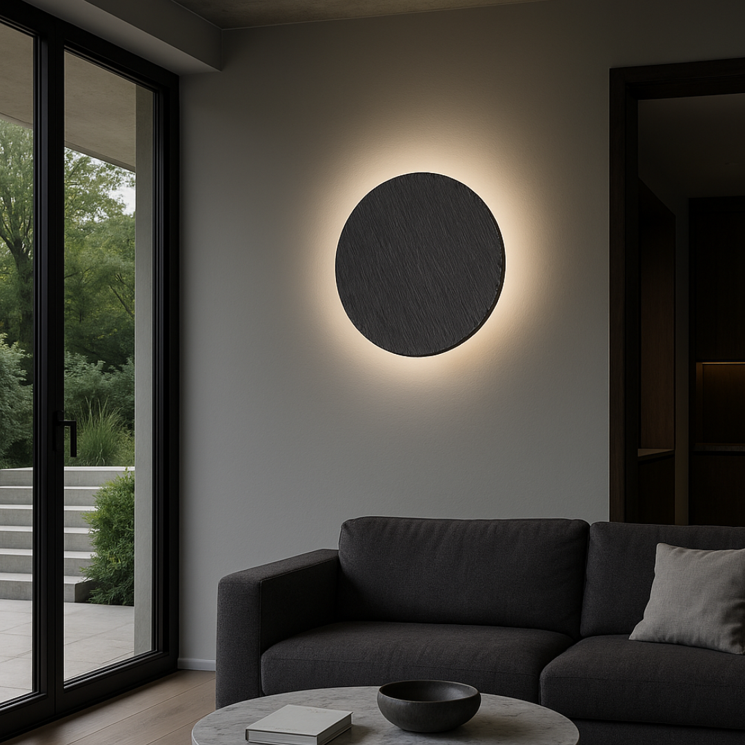 Aplica LED 9W Black RAVEN Stone Effect