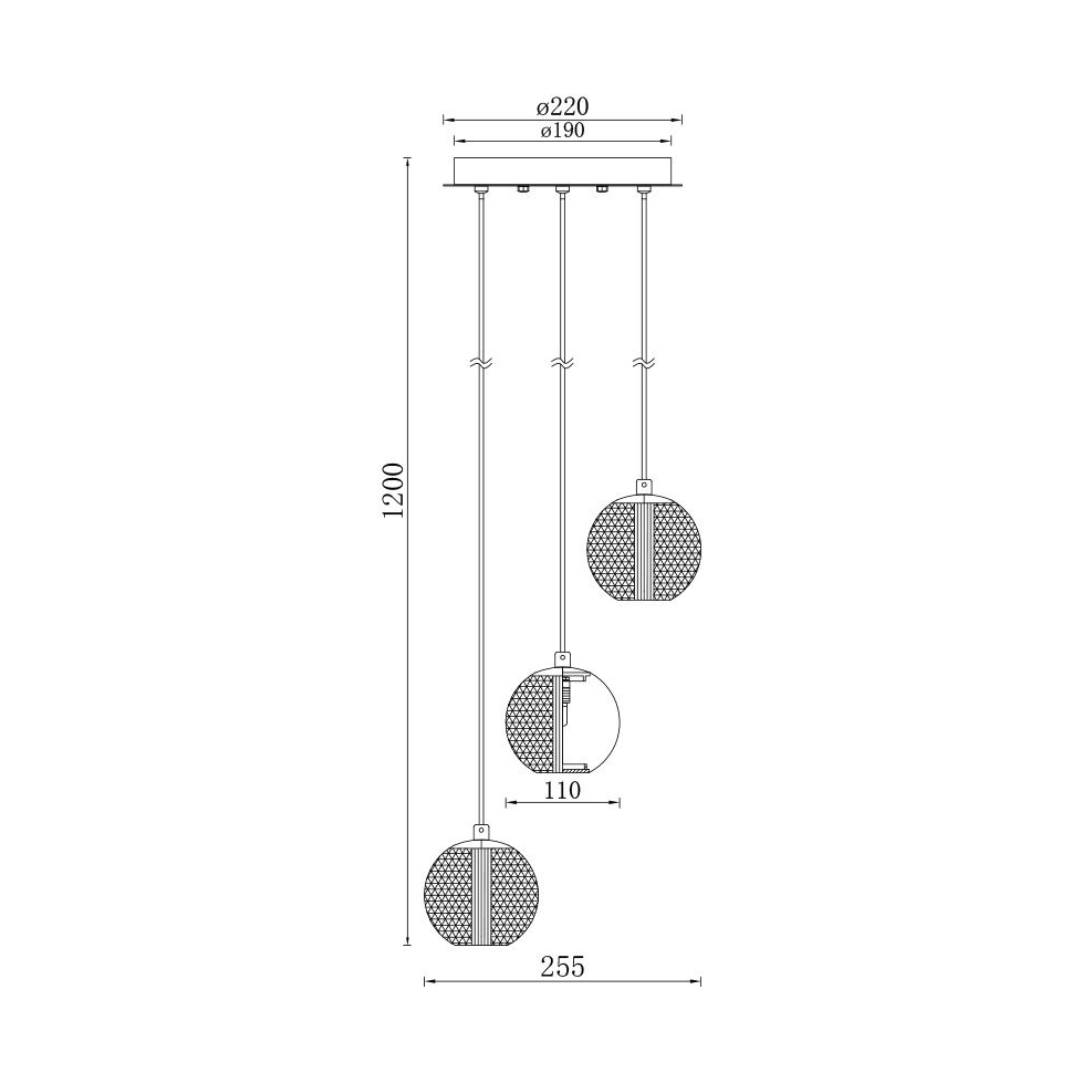 Lustra Abajur 3xG9 Cebolla Gold