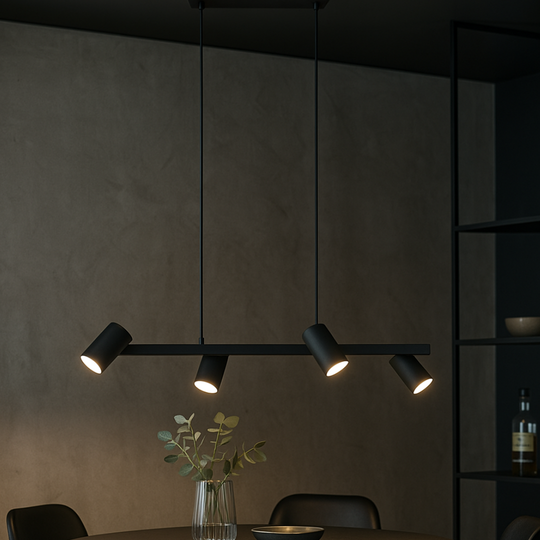 Lustra Suspendata cu 4 Spoturi MARLEY Black 4xGu10