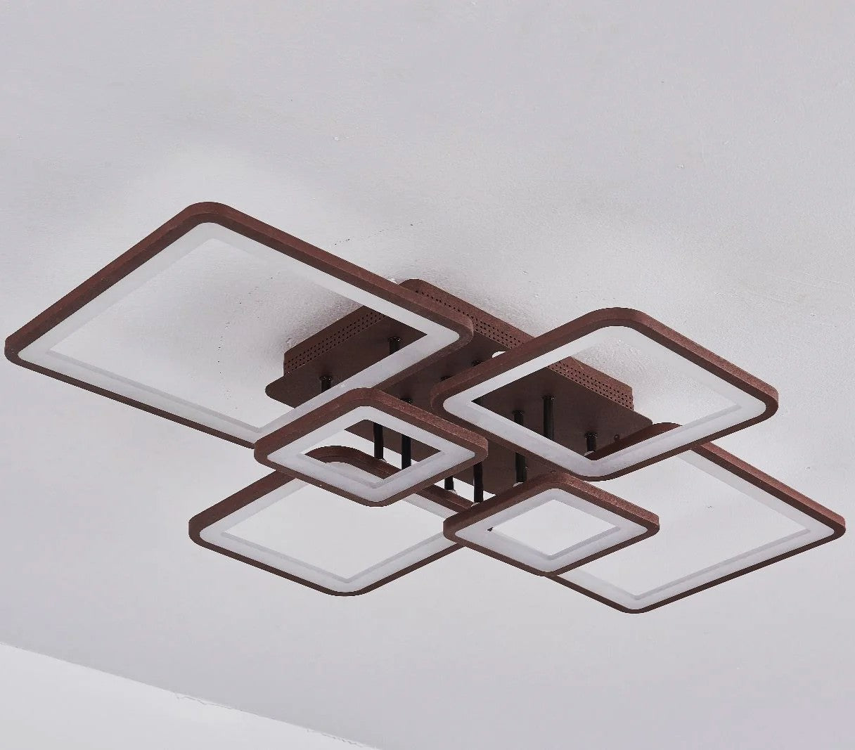Lustra LED 4+2 Square BROWN Echivalent 800W Telecomanda
