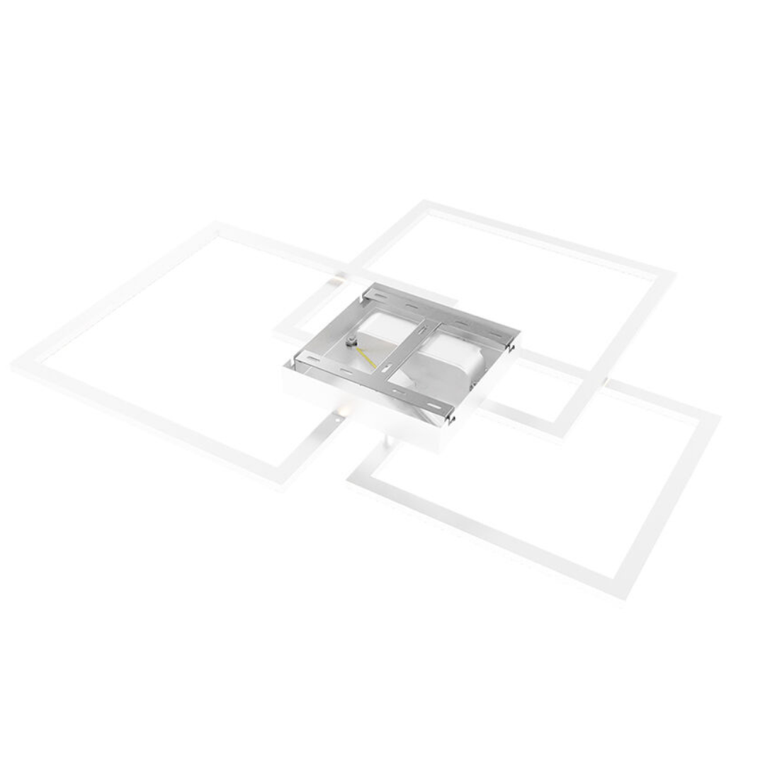 Lustra LED 3 Squares Cristal White Echivalent 800W Telecomanda