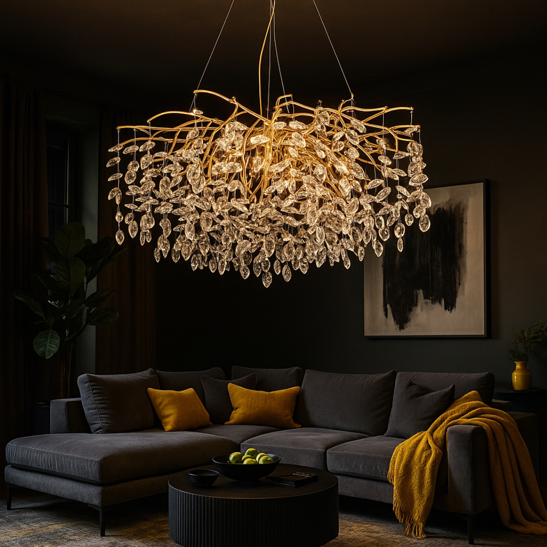 Lustra Suspendata Gold Klara E14 Chandeliers Crystal