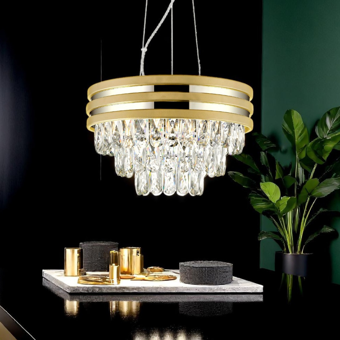 Lustra Glam Aurie/Argintie cu Cristale Ø38 cm AURIE / CRISTAL / 38CM Chandeliers Crystal