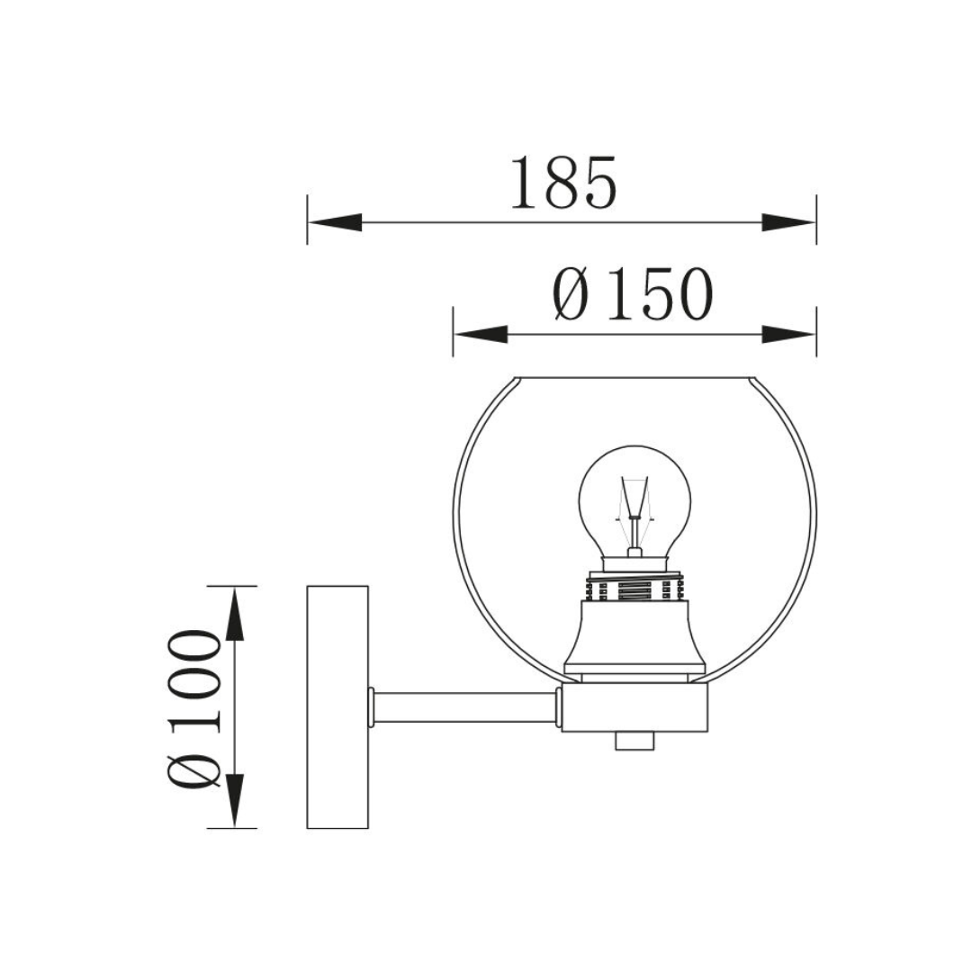 Aplica Perete Fiore Neagra Abajur fumuriu