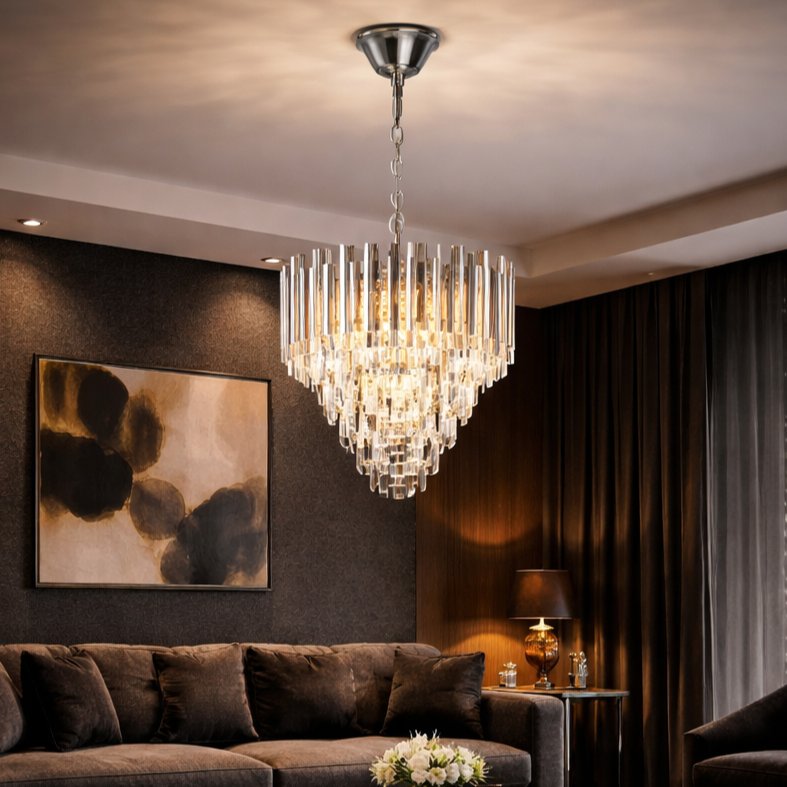 Candelabru Cristal Madison Silver Premium ⌀45CM