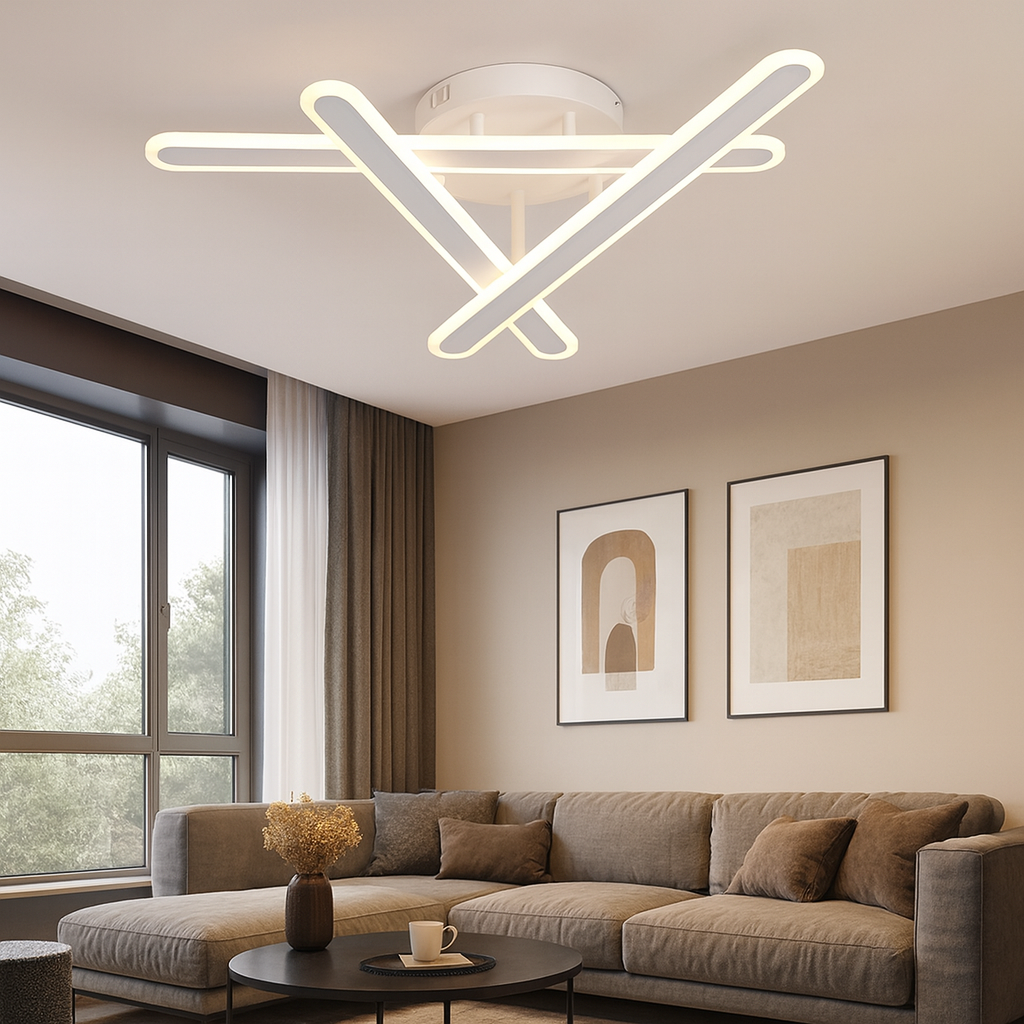 Lustra LED Tenzo Alba 3 Linii Echivalent 400W Telecomanda