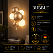 Aplica Premium Bubble Gold 3xG9