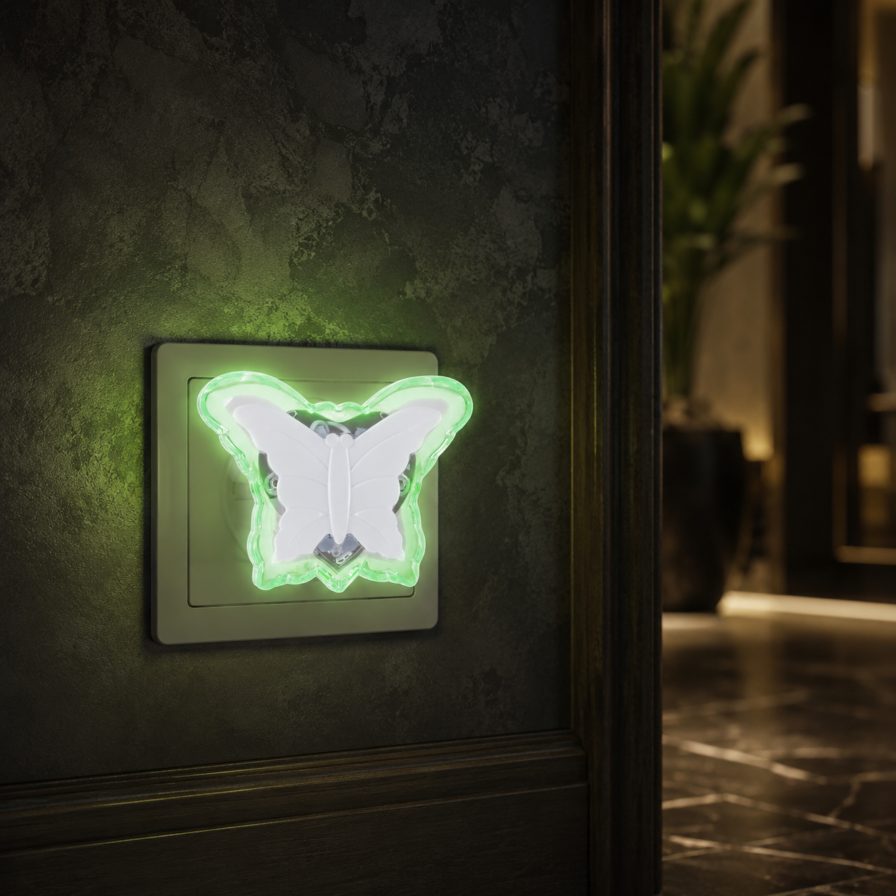 Lampa de veghe LED BUTTERFLY 0.3W Green