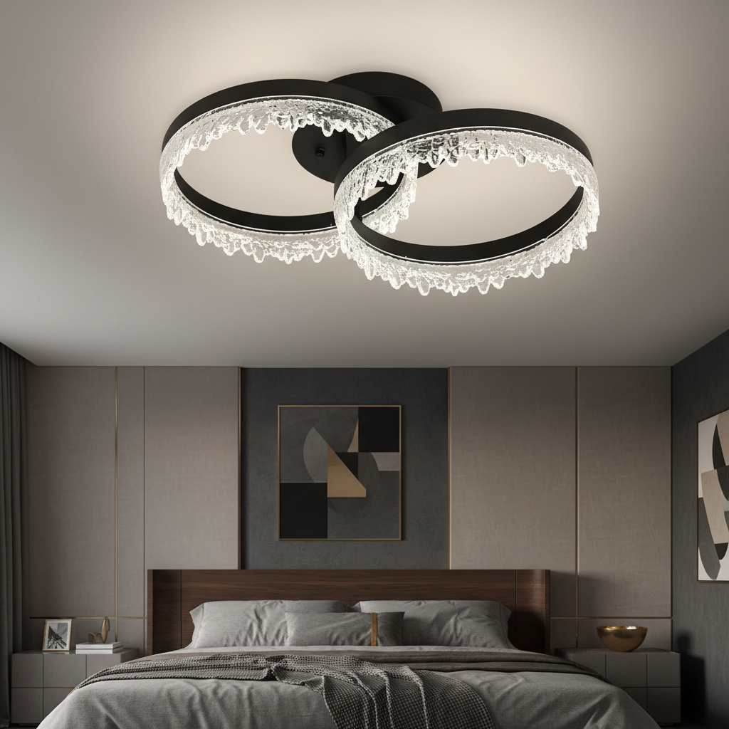 Lustra LED 2 CIRCLE VALS Echivalent 200W Telecomanda