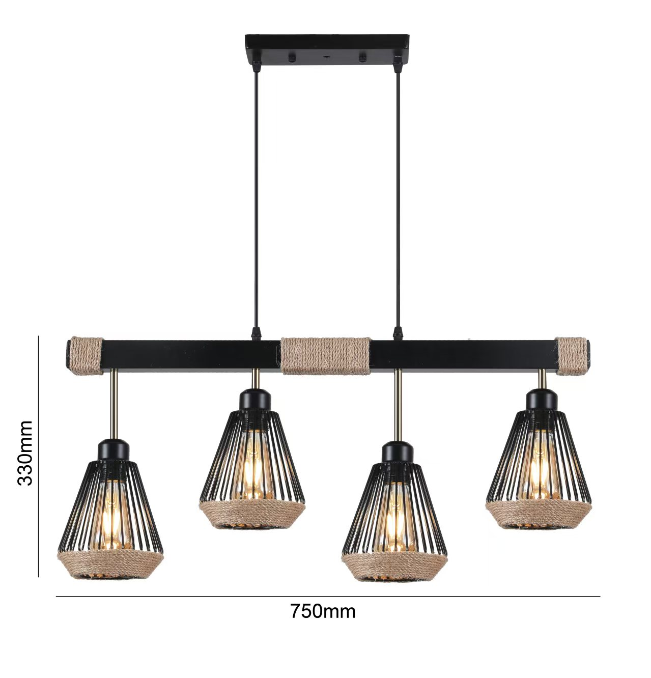 Lustra Suspendata LOKY Black & Brown