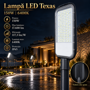 Lampa LED Iluminat Stradal Texas Anthracite 150W | 17600lm | 6400K | IP65