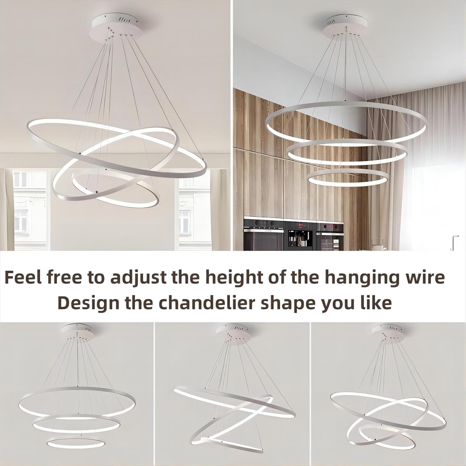 Lustra LED WONDER Alb 3 Segmente Echivalent 600W Telecomanda