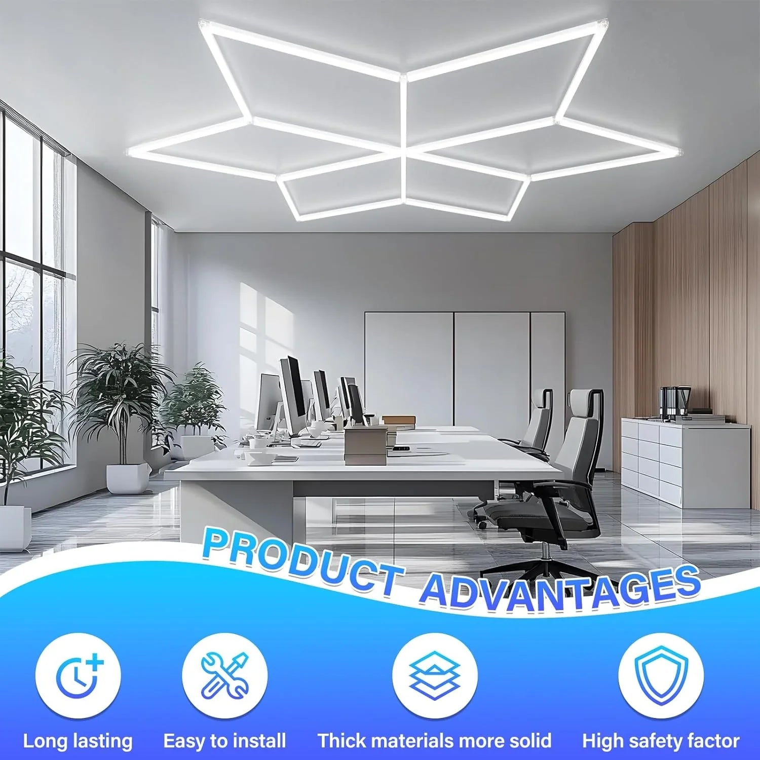 Plafoniera LED Forma Stea RFAN Lumina Rece 162x140CM Echivalent 1000W