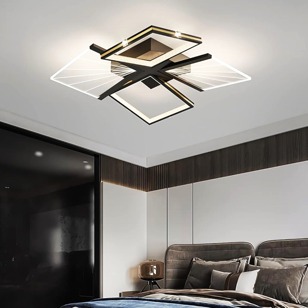 Lustra LED Charlotte 2+2 Square Echivalent 400W Telecomanda