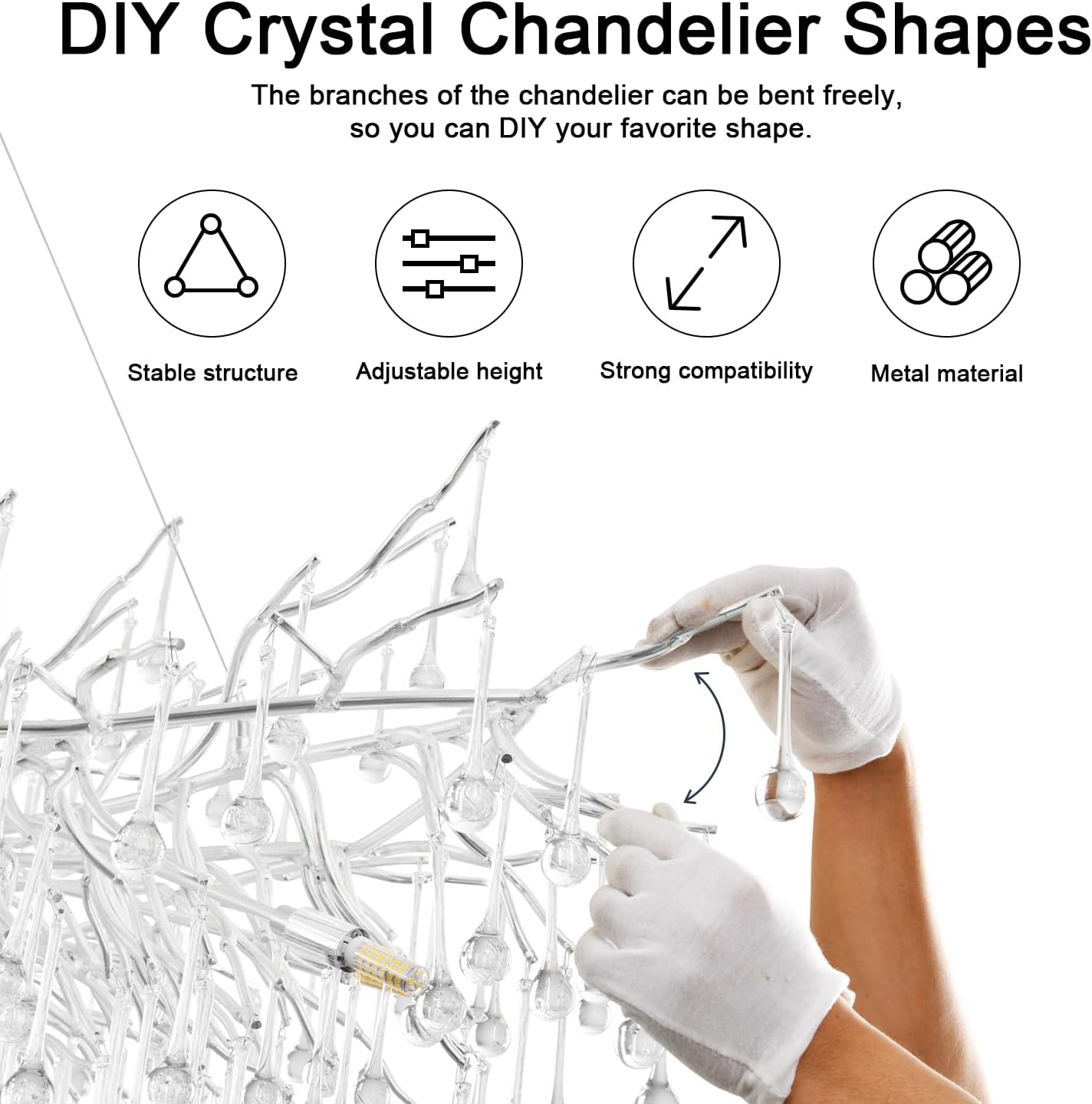 Candelabru Cristal LUXURY Silver Tears 60CM