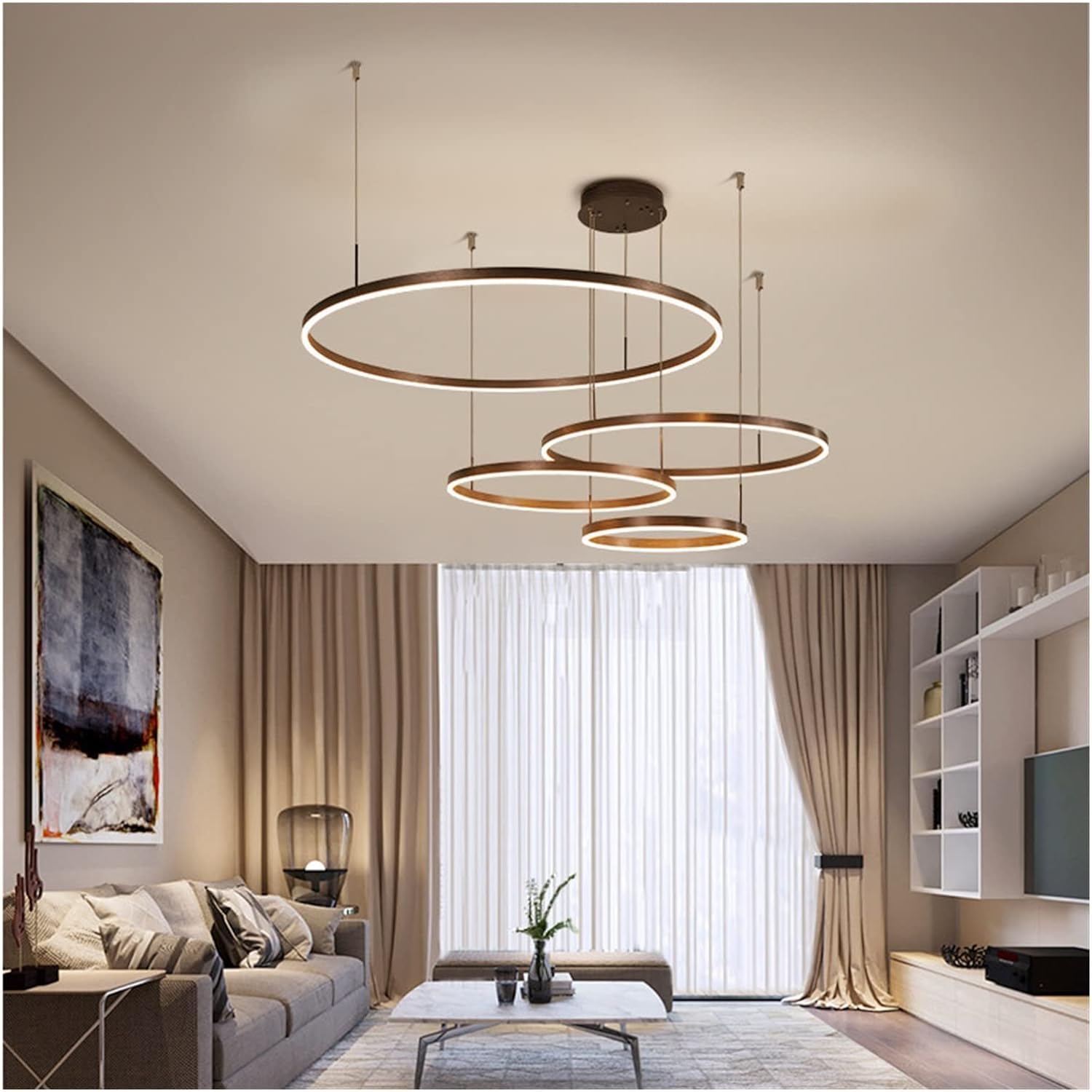 Lustra LED 204W WONDERLAND BROWN 4 Segmente Mobile Telecomanda