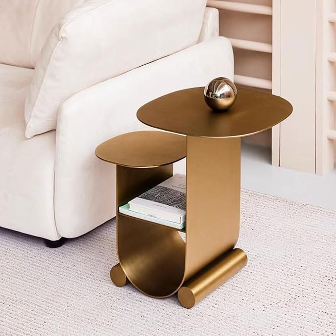 Masa Decorativa Brass Duo Golden Moderna din Metal