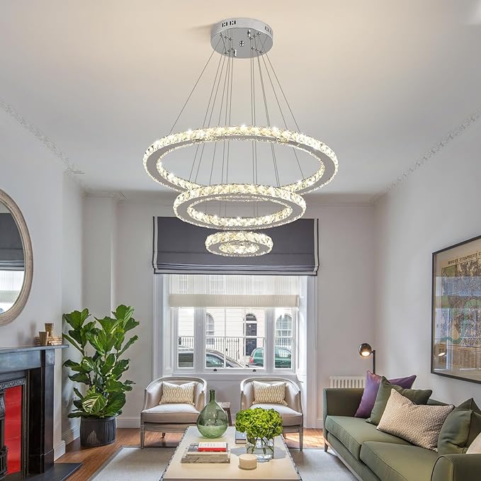 Lustra LED 3 Segmente CRISTAL SLIM Echivalent 600W Telecomanda