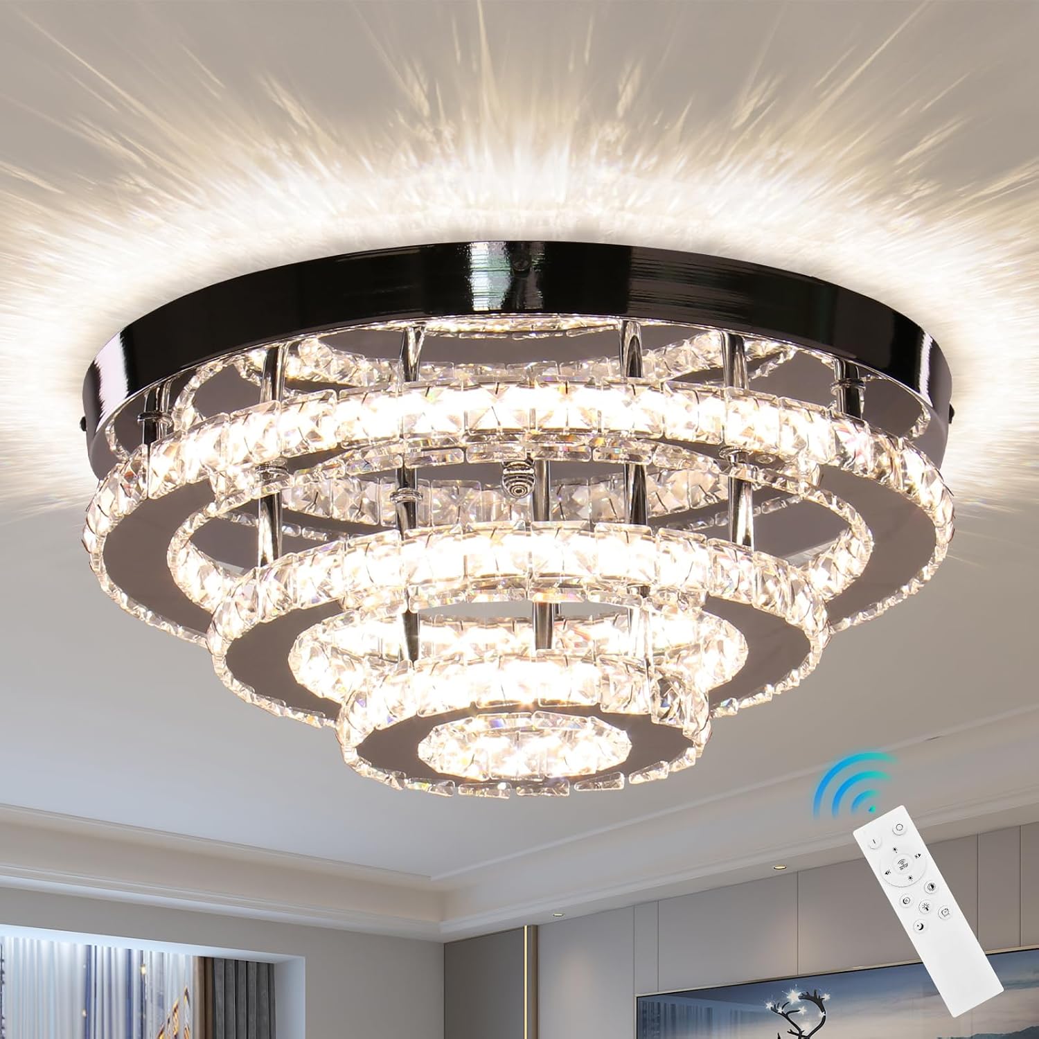 Lustra LED Cristal Exquisite Round Echivalent 800W Telecomanda