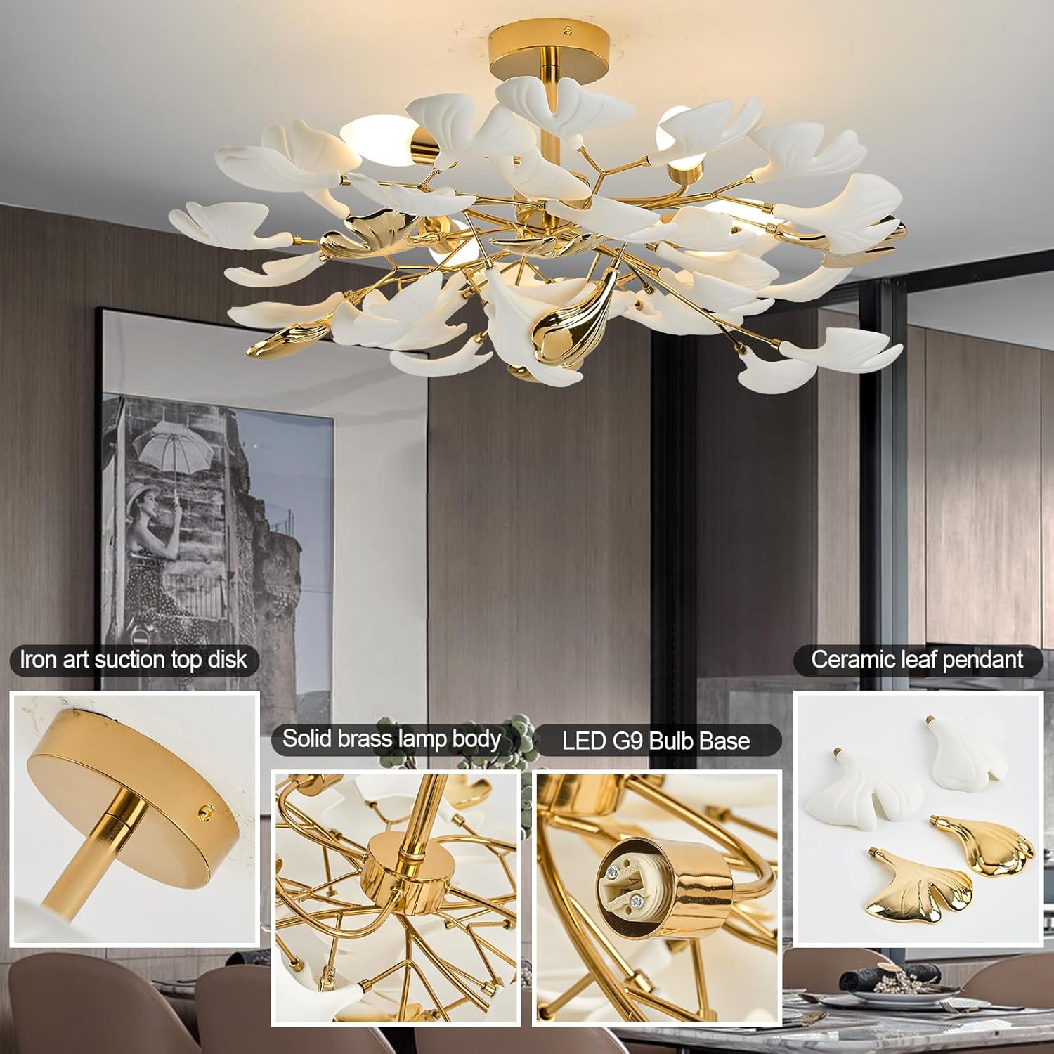 Lustra Aplicata LUXURY Golden VALERY 60CM