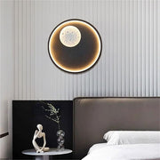Aplica LED Round Moon BLACK YCM 5558 BK NEAGRA / CIRCLE DESIGN Wall Light Fixtures