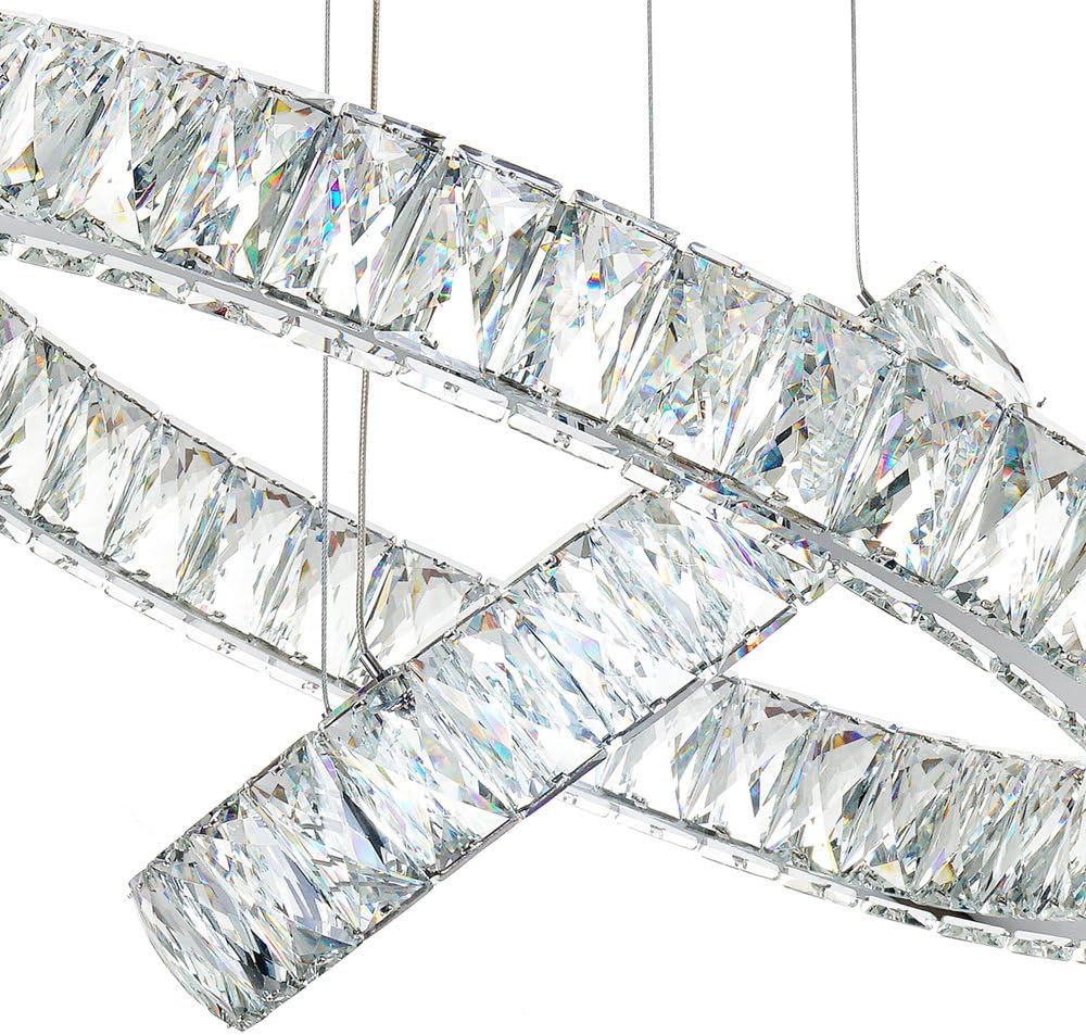 Lustra LED Cristal 3 Segmente Chrome XXL ⌀80/60/40cm Echivalent 1000W Telecomanda