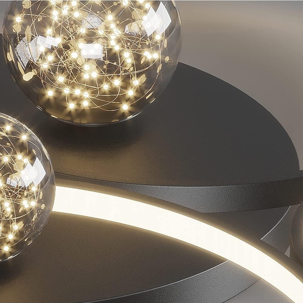 Lustra LED Enigma BLACK Telecomanda Echivalent 300W