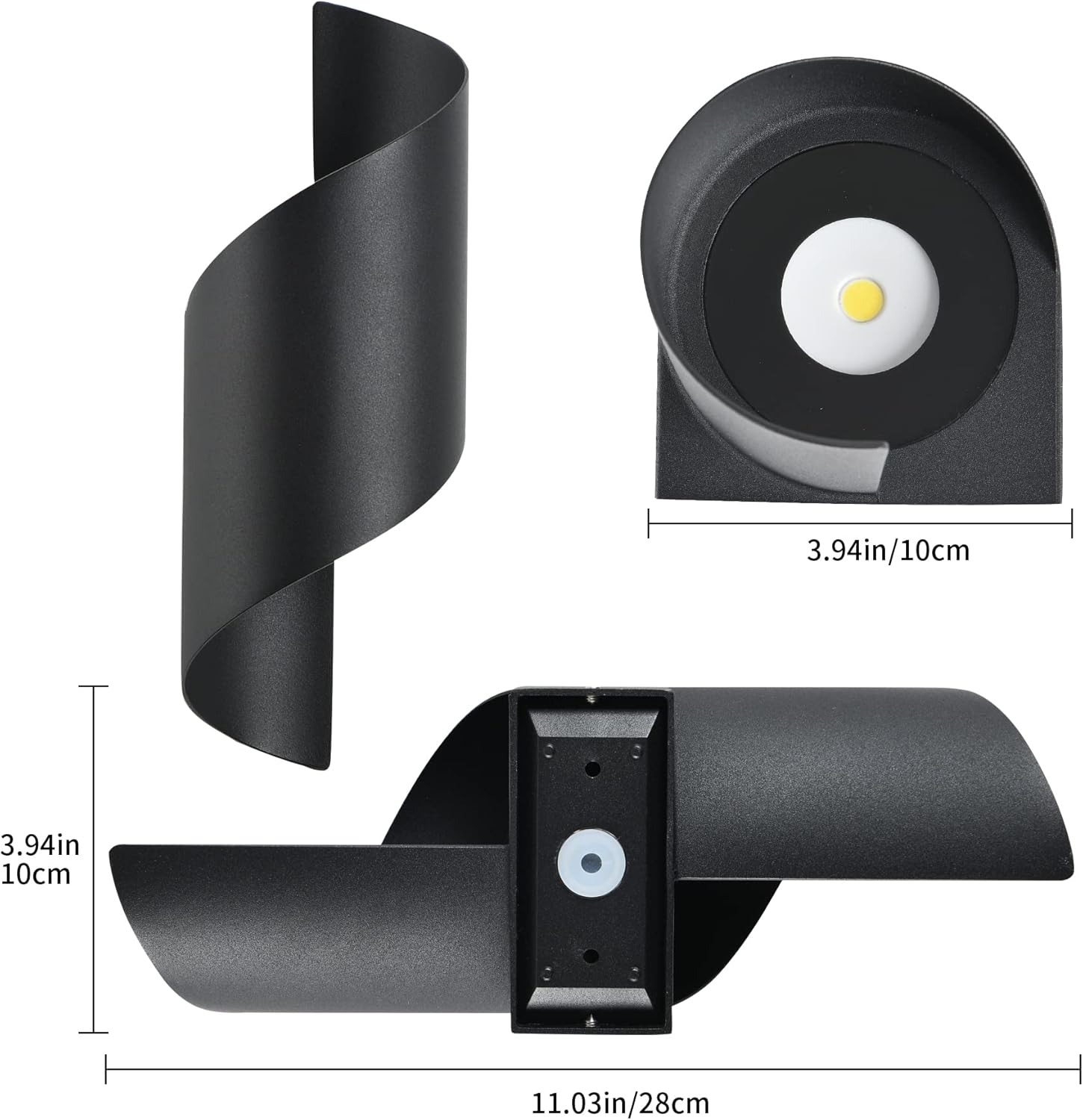 Aplica LED Exterior 10W Spirala Neagra