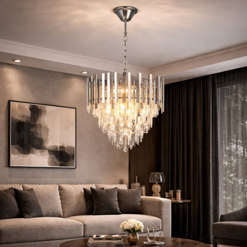 Candelabru Cristal Aspen Silver Premium ⌀45CM