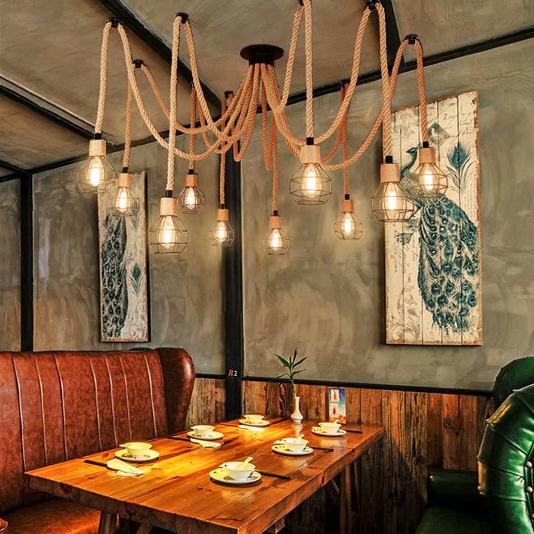 Lustra Vintage SPIDER ROPE 10xE27